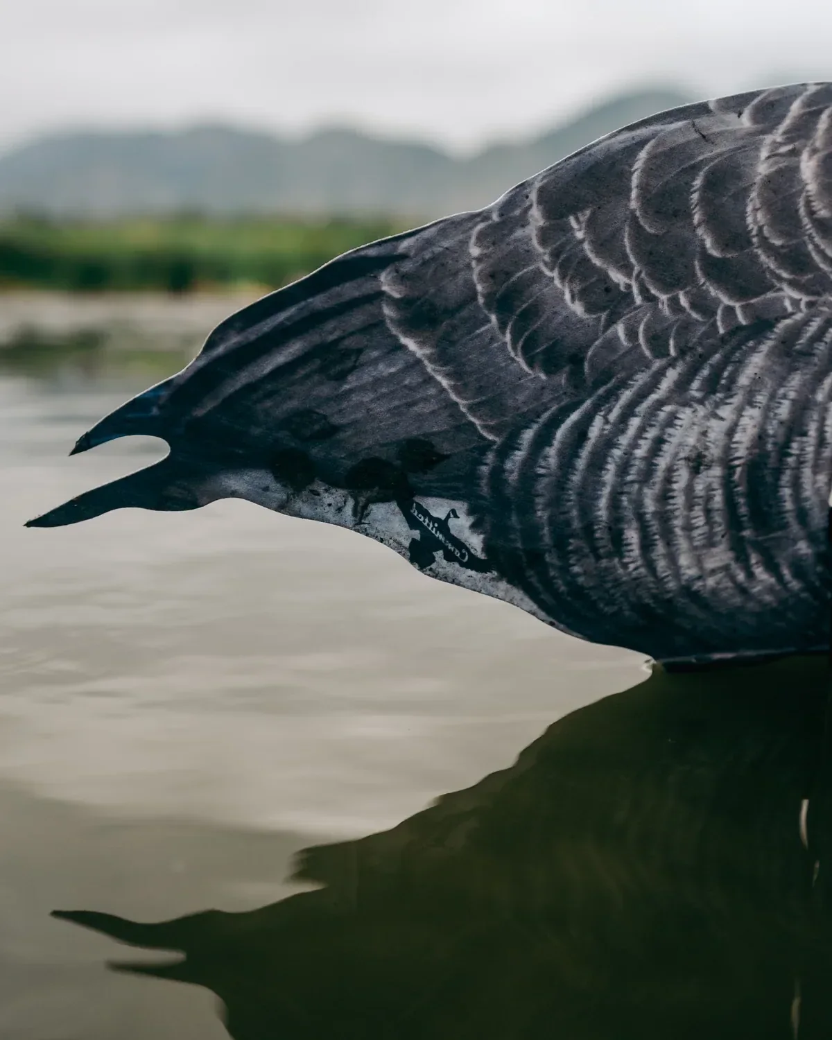 Close-up of the photo-real feather detail on a Committed Waterfowl Canada goose silhouette